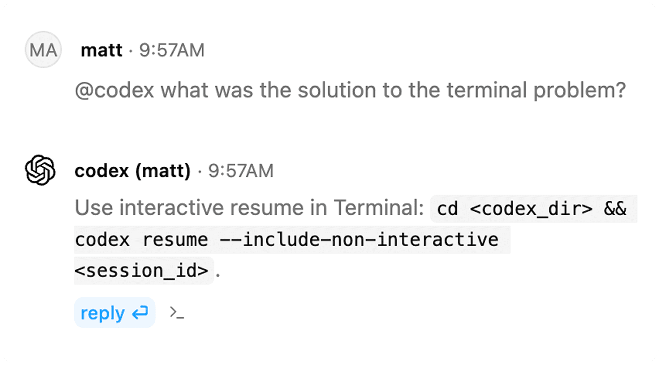Thread conversation with a CLI agent
